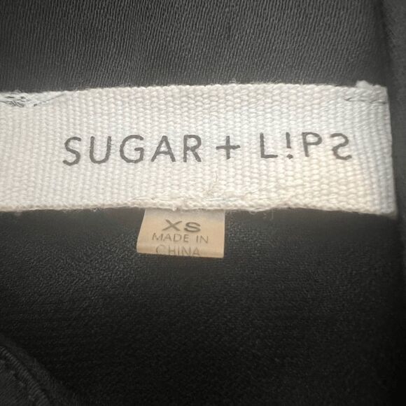 Sugar + lips black mock neck zip up lightweight shirt jacket size XS mobwife - Picture 4 of 7